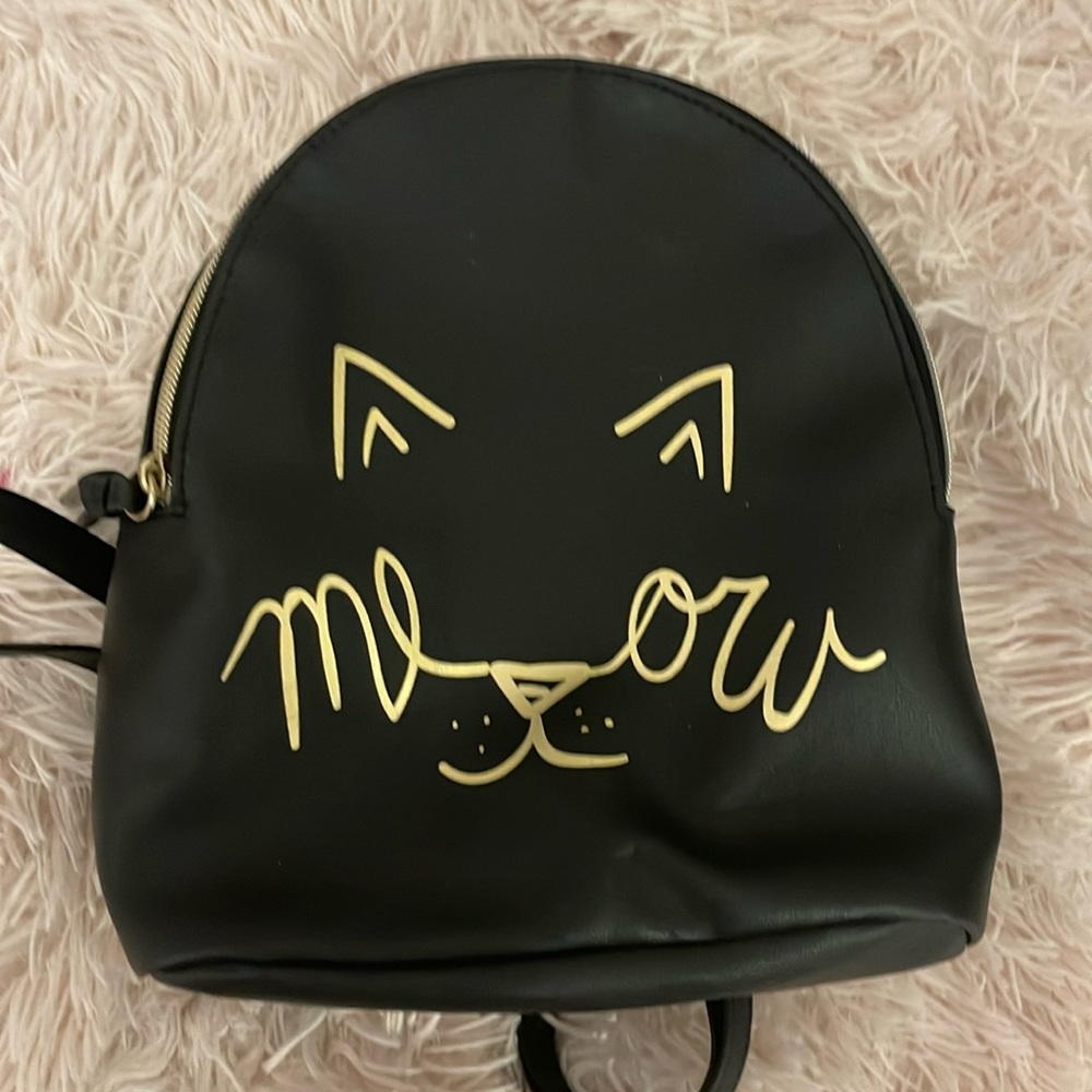 BLACK MEOW CAT MINI BACKPACK